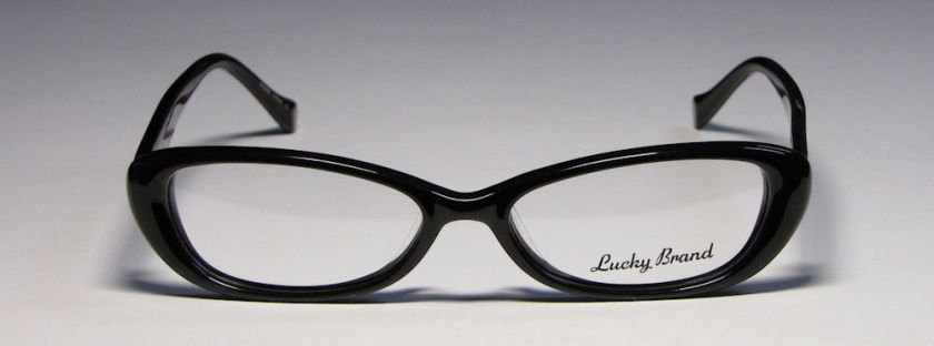 NEW LUCKY BRAND MAUDE 51 15 135 SHINY BLACK CAT EYES EYEGLASSES 