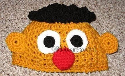 Boutique CUSTOM Crochet Sesame Street ERNIE Hat Beanie  