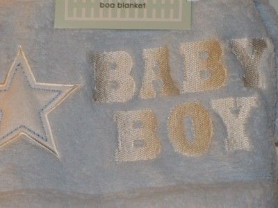 New KIDSLINE Baby Boy Plush Light Blue Boa Blanket  