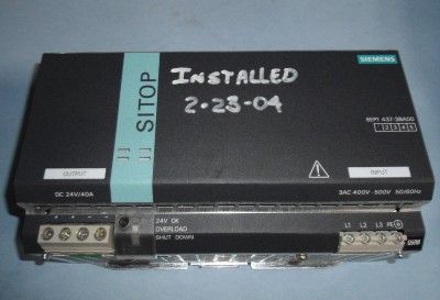 SEIMENS SITOP POWER 40 24V DC POWER SUPPLY 6EP1437 3BA00 1  