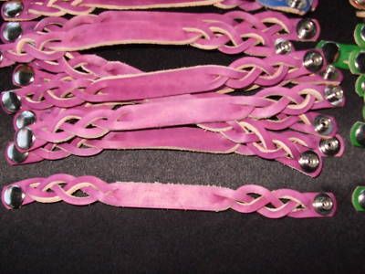 BRT LOT OF 10 TWISTED LEATHER BRACELET BLANKS W/SNAP  