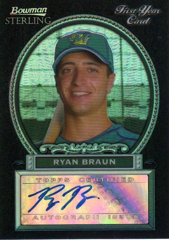 2005 Ryan Braun Bowman Sterling RC Auto Black #24/25  