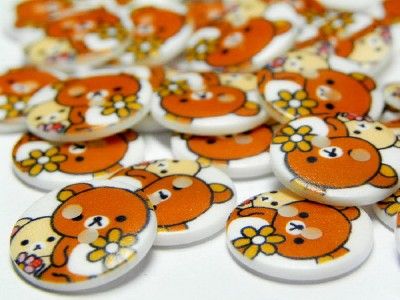 20 CUTE TEDDY BEAR CARTOON PLASTIC SEWING BUTTONS C139  