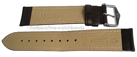 20mm Hirsch HEAVY CALF Brown Chrono Leather Mens Watch Band Strap 