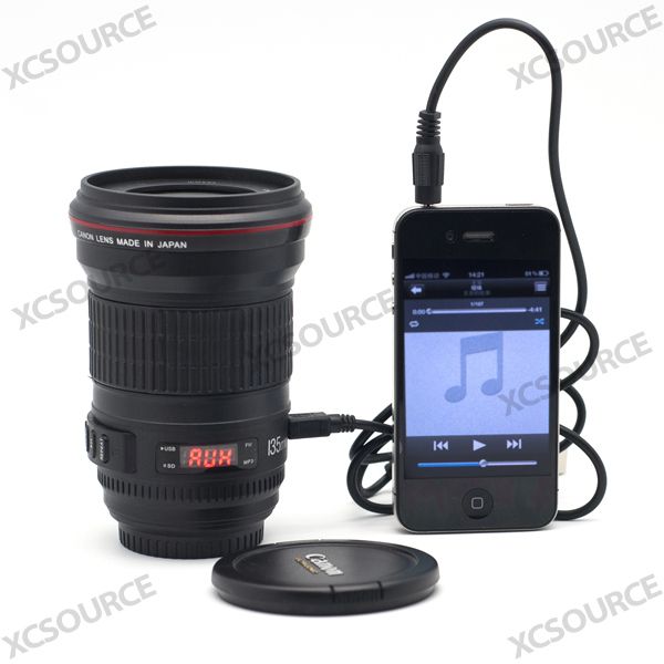 Canon Camera 135mm Lens 3.5mm Speaker For ipad iPhone 4S iPod FM radio 