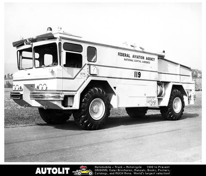 1963 Walter Fire Truck Factory Photo FAA Dulles Airport  