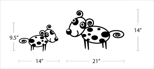 SPOTTY DOGS   Vinyl Wall Art Decals Stickers Murals  