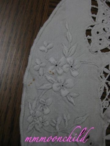 Antique linen table runner Victorian era Butterfly motif B4002  