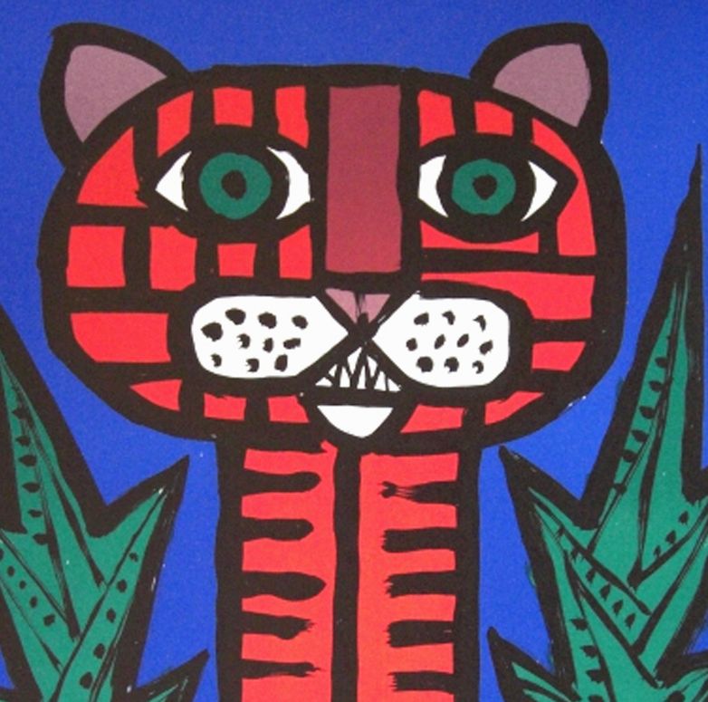 CELESTINO PIATTI MID CENTURY MODERN POP ART CAT TIGER  