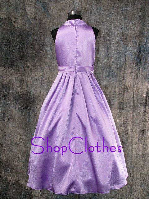 158 Purple flower Girl dress Holiday Party dress SZ 14  