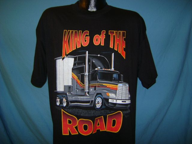 vtg KING OF THE ROAD DIESEL TRUCK BIG RIG t shirt XL  