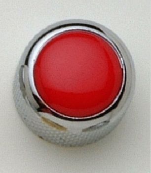NEW Dome Knob For Split or Solid Shaft   RED ON CHROME  
