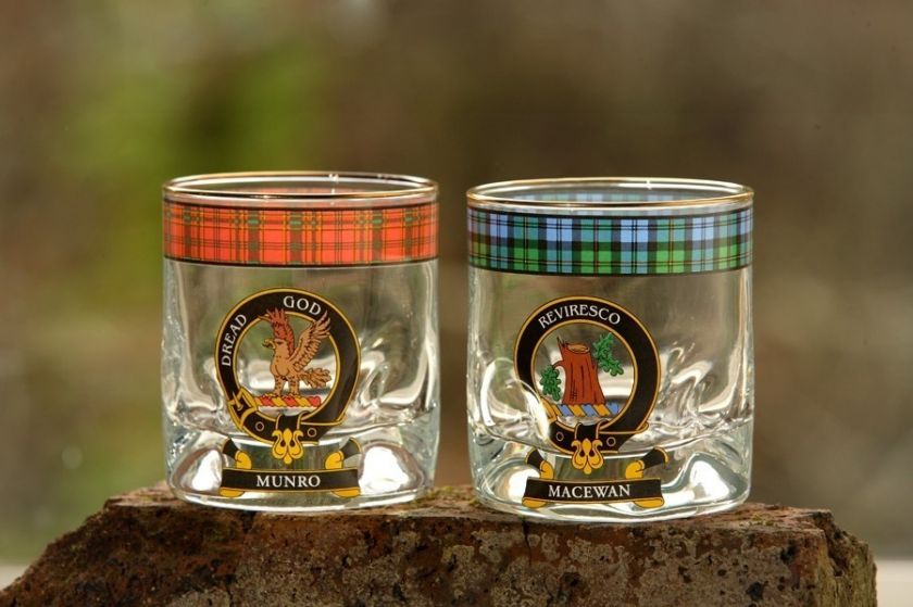 Clan Crested Tartan Whisky Glass New  