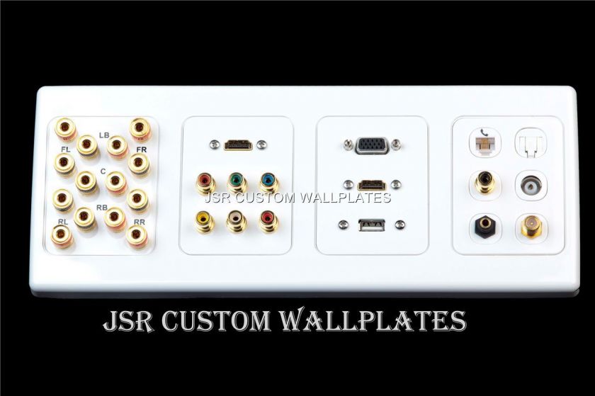 CLIPSAL 7 SPEAKER HDMI 3D VGA CAT6 RECEIVER WALL PLATE  