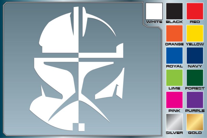 Star Wars CLONE TROOPER Helmet cut vinyl decal #2 Rex  