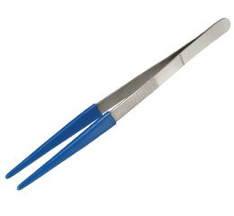 JEWELERS COATED TOP TWEEZERS 8 LONG CHROME PLATED New  