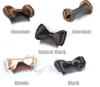 PCS Bow Hair Extension Bowknot Comb Clip Fashion Hairpiece Party 5 