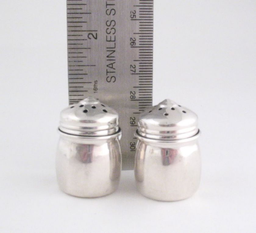 Sterling Silver Individual Salt and Pepper Shakers Set  