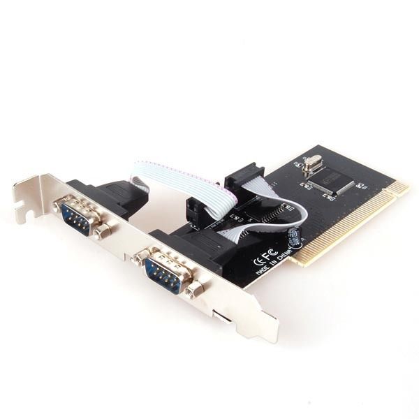 PCI to 2 Dual COM RS232 Serial I/O Port Card Adapter  