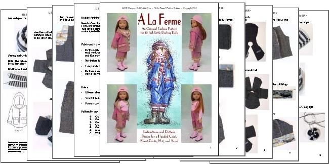   La Ferme Fashion Pattern for Dianna Effners 13 Inch Little Darlings