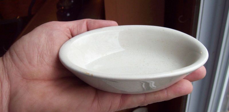 1880 IRONSTONE HOTEL CHINA SOAP DISH DUG BUT NICE  