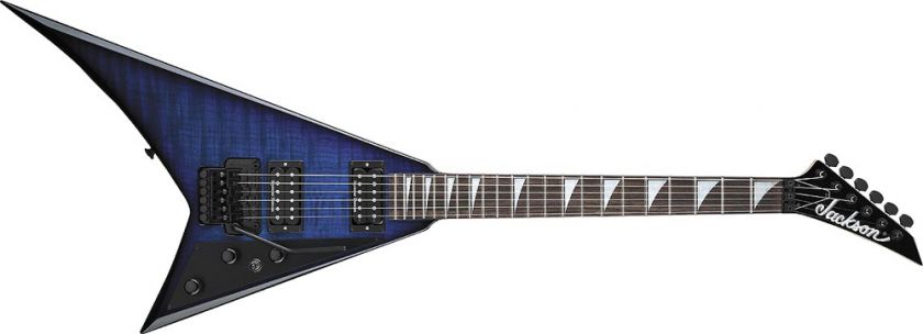 Jackson RR3 Rhoads, Transparent Blue, Hard Shell Case Included, FREE 