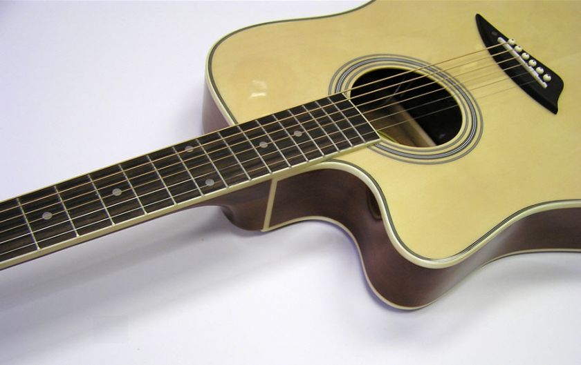 Left Handed K2 Series Thin Body Electric/Acoustic Guitar   Natural