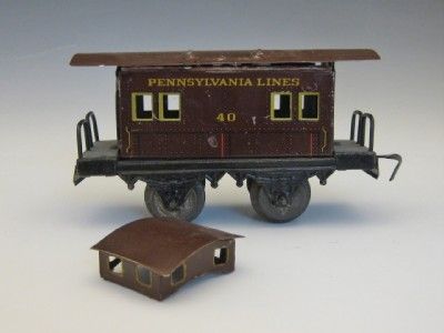 GERMAN BING PRE WAR 4 WHEEL CABOOSE AMERICAN MARKET PENNSYLVANIA LINES 