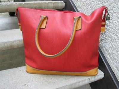 Ricardo Beverly Hills Used Red Handbag Tote Satchel  