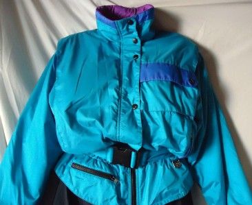 Womens White Stag Black & Turquoise Ski Suit Size 12  