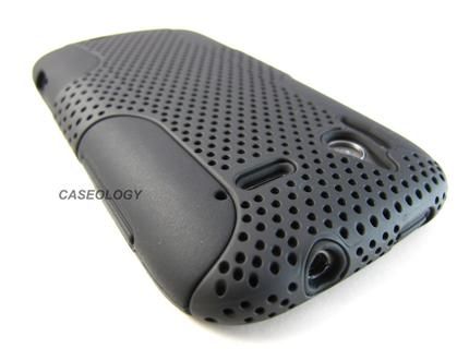BLACK PERFORATED MESH RUBBERIZED HARD SOFT CASE COVER HTC SENSATION 4G 