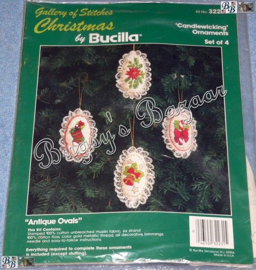 Bucilla ANTIQUE Candlewicking Christmas Ornaments Kit  