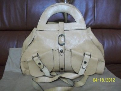   MILANO CONVERTIBLE LEATHER VEG TAN SATCHEL BUTTER PURSE BAG  