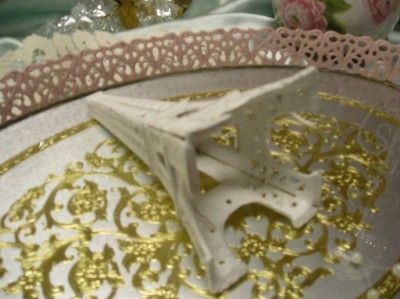 SHABBY LITTLE WHITE CAST IRON EIFFEL TOWER~Cottage~Chic~French  
