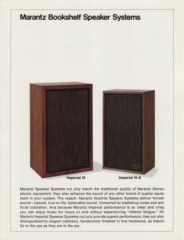 MARANTZ IMPERIAL III & IV A Speaker Brochure  