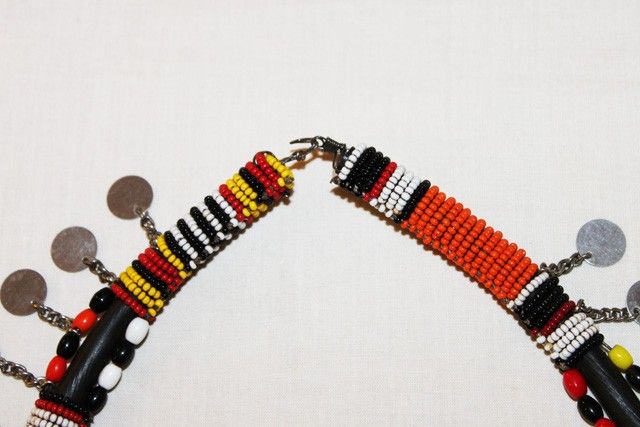 AFRICAN MAASAI (MASAI) BEAD CHOKER NECKLACE   MARA #15  