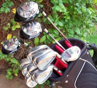   TAYLORMADE SET VERY FORGIVING, LOW COST, HIGH END CLUBS + NEW BAG