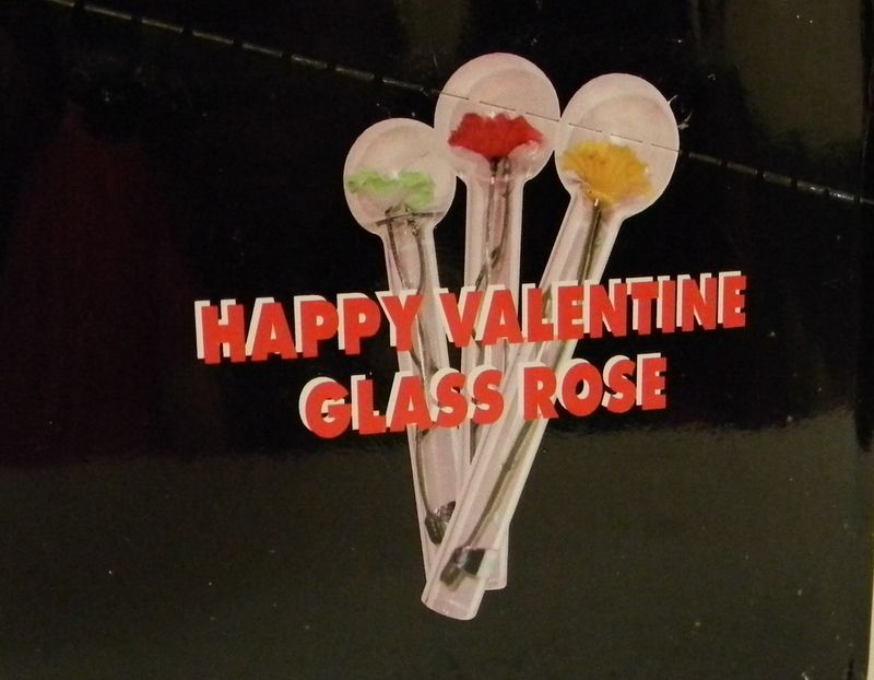 60 HAPPY VALENTINE GLASS ROSE LOVE BUBBLE ROSE TUBE/NEW  