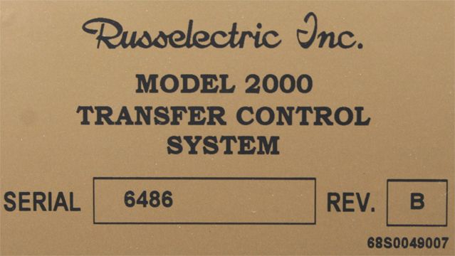 Russelectric RMTD 6004CE Automatic Transfer Switch 2000  