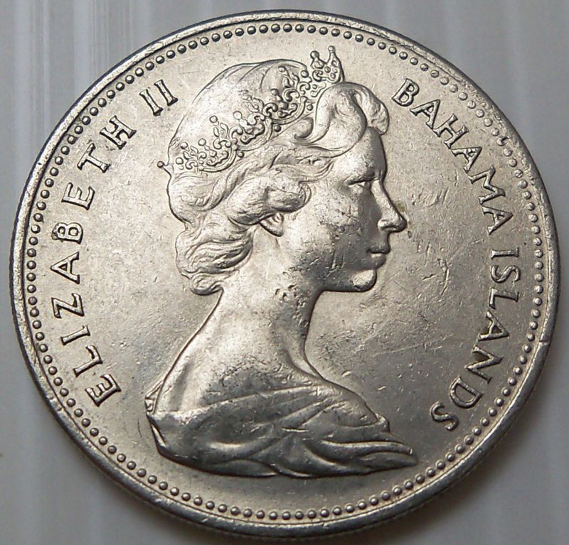 Bahamas   1966 25 Cents   KM6   High Grade  