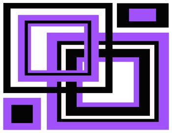 PURPLE BLACK SQUARES TEEN WALL BORDER STICKERS DECALS  