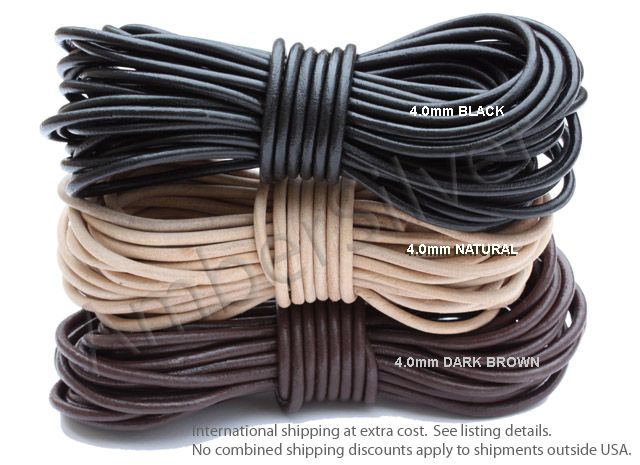 GENUINE ROUND LEATHER CORD BONANZA PICK COLOR & LENGTH  