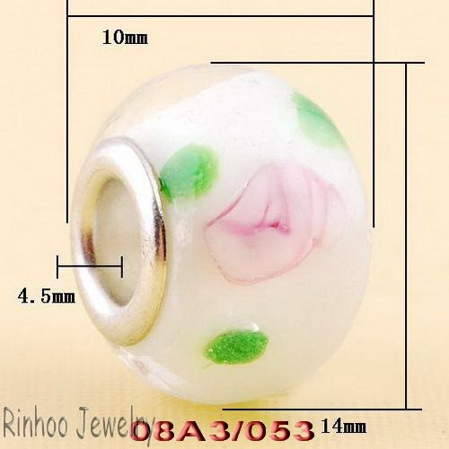 Lots 480p 24styles Lampwork Murano Glass Spacer Charms Beads Fit Snake 