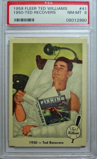 1959 fleer ted williams psa 8nm mt 1950 ted recovers