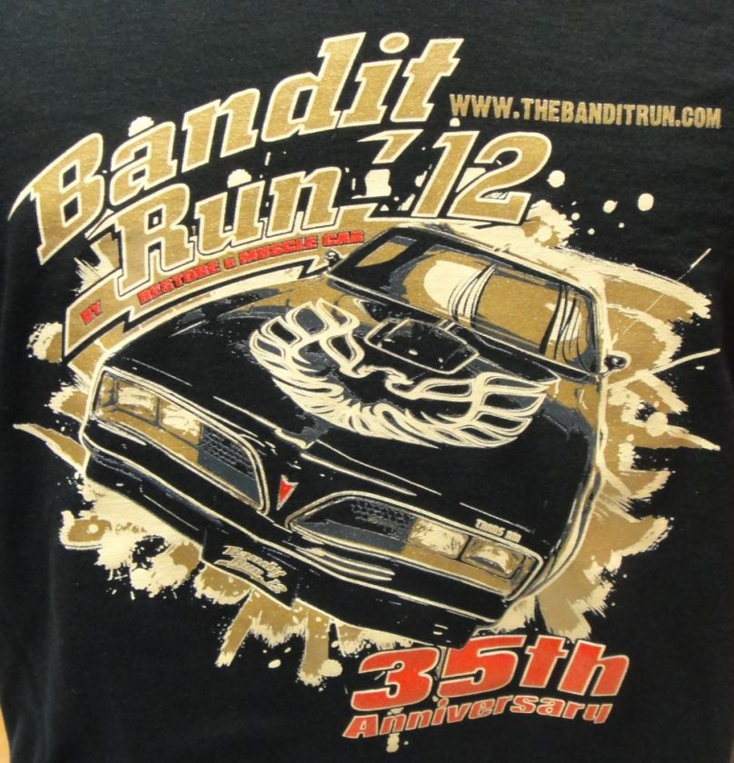 NEW Bandit Run 2012 T Shirt BLACK & GOLD 35th Anniversary  