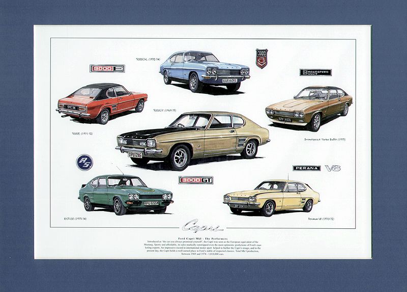 FORD CAPRI Mk 1   THE PERFORMERS   Classic Ford Print