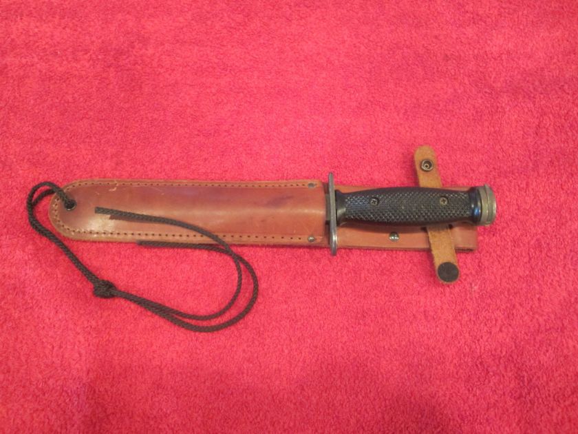 US M1 Carbine Plastic Handle M4 Bayonet Imperial W/Leather Scabbard 