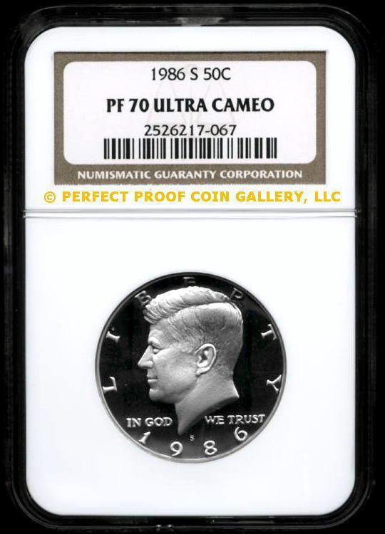 NGC PF70 UC 1986 S CLAD KENNEDY HALF PF 70  