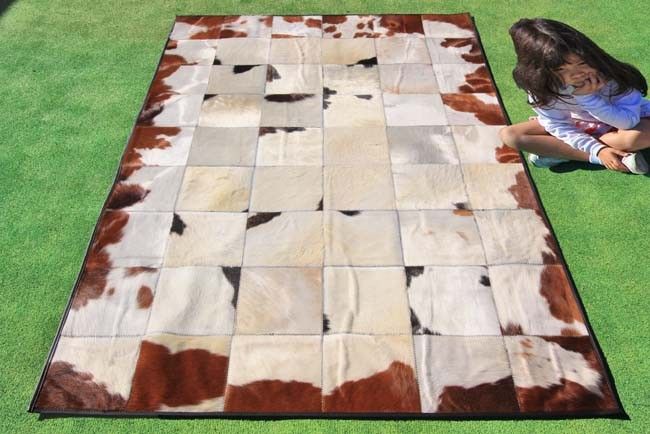 New Cowhide Rug Leather Cow Hide Animal Skin Patchwork Area Carpet 