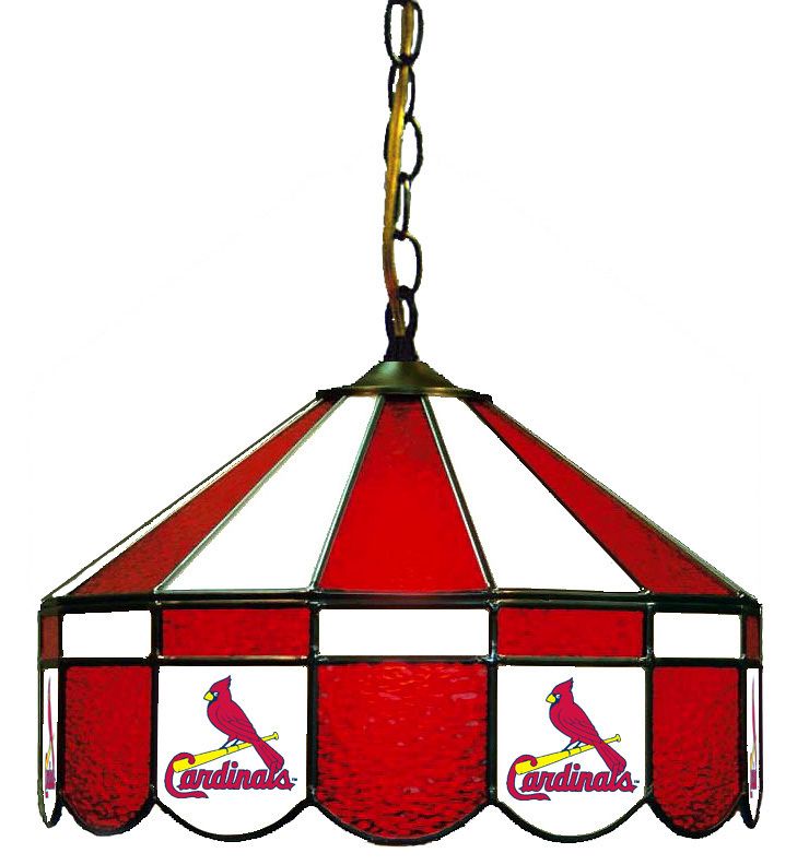   LOUIS CARDINALS 16 STAINED GLASS HANGING GAME ROOM PUB LAMP BAR LIGHT